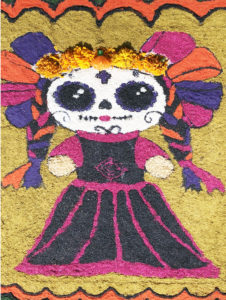 Muñeca tradicional mexicana en versión muertos