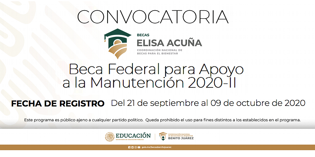 Beca Federal para Apoyo a la Manutención 2020-II