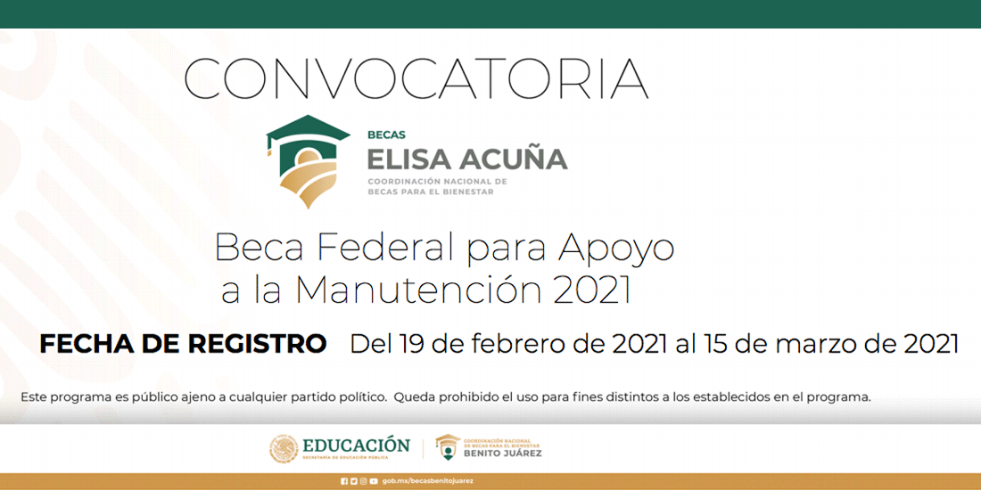 Beca Federal para Apoyo a la Manutención 2021