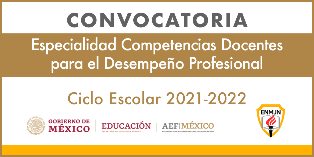 CONVOCATORIA  Especialidad Competencias Docentes para el Desempeño Profesional